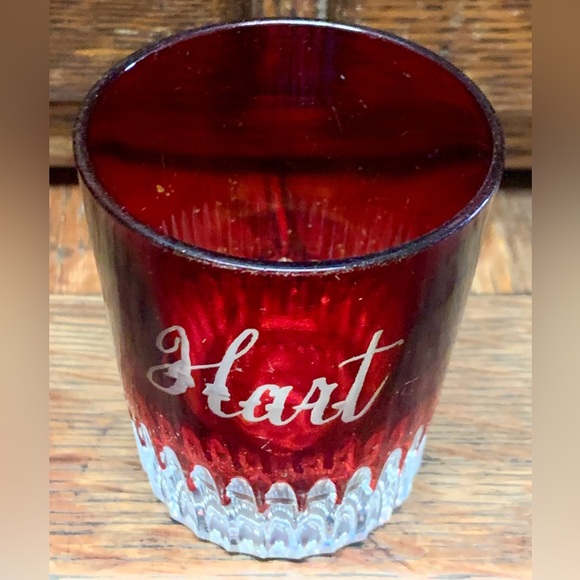 Early 20th Centuty HART Ruby Flash Crystal Antique Shot Glass - Picture 3 of 16